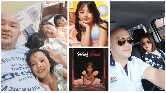 an image collage of Zia Grace with her parents